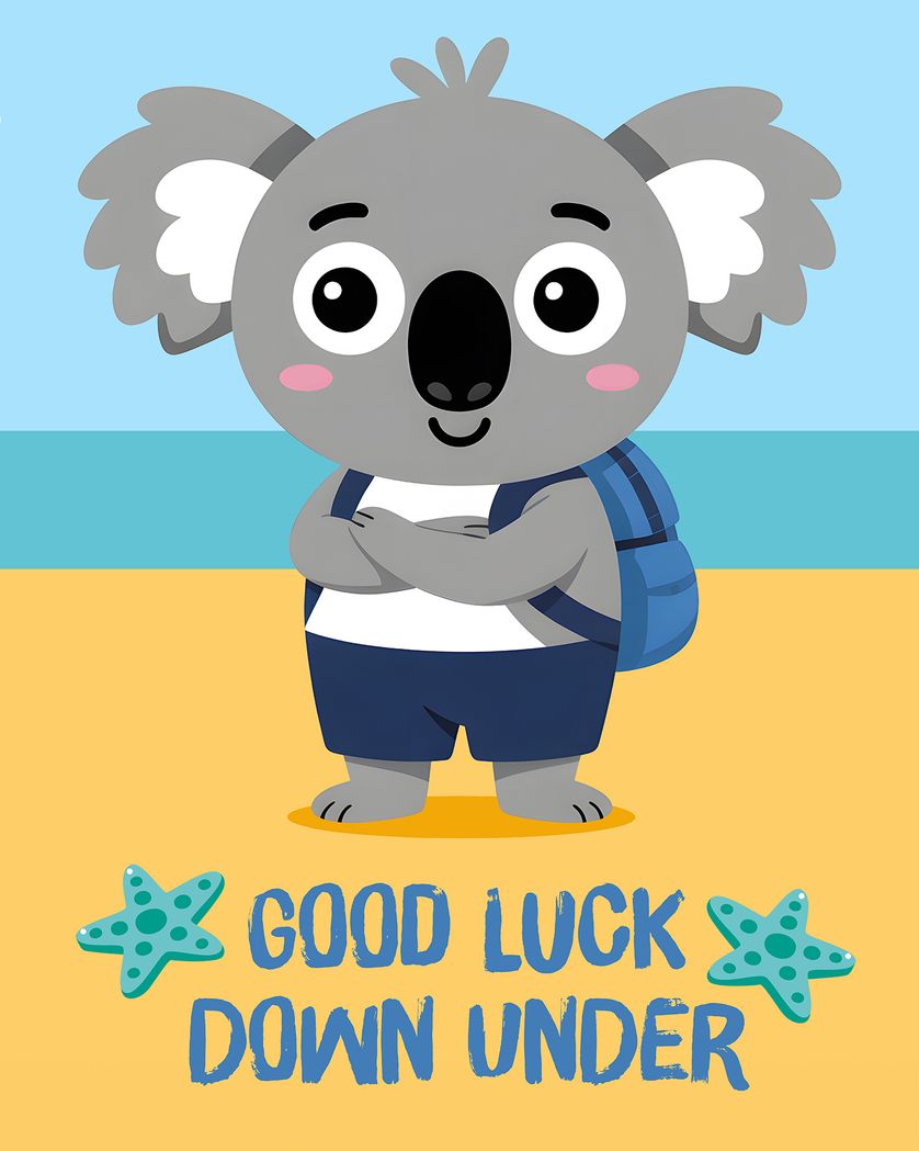 Card design "Koala farewell - group leaving ecard"