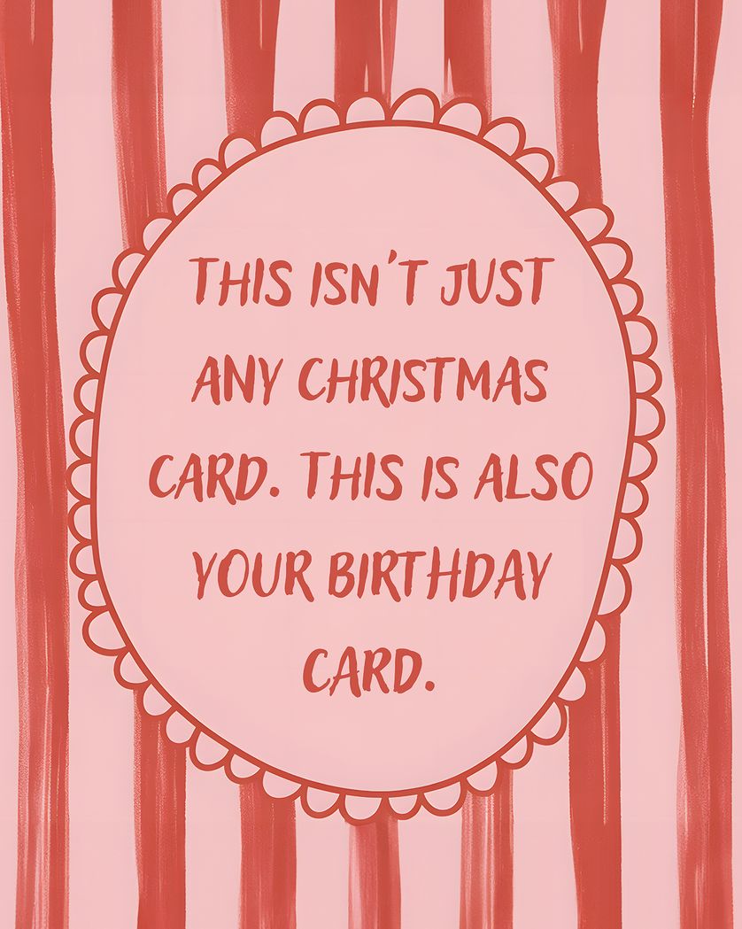 Card design "Double wishes - group christmas birthday ecard"