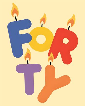 Use Forty candles - group birthday ecard