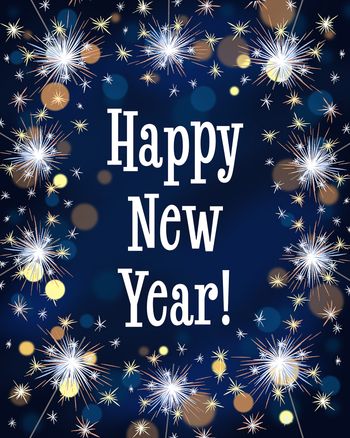 Use Fireworks - group New Year ecard