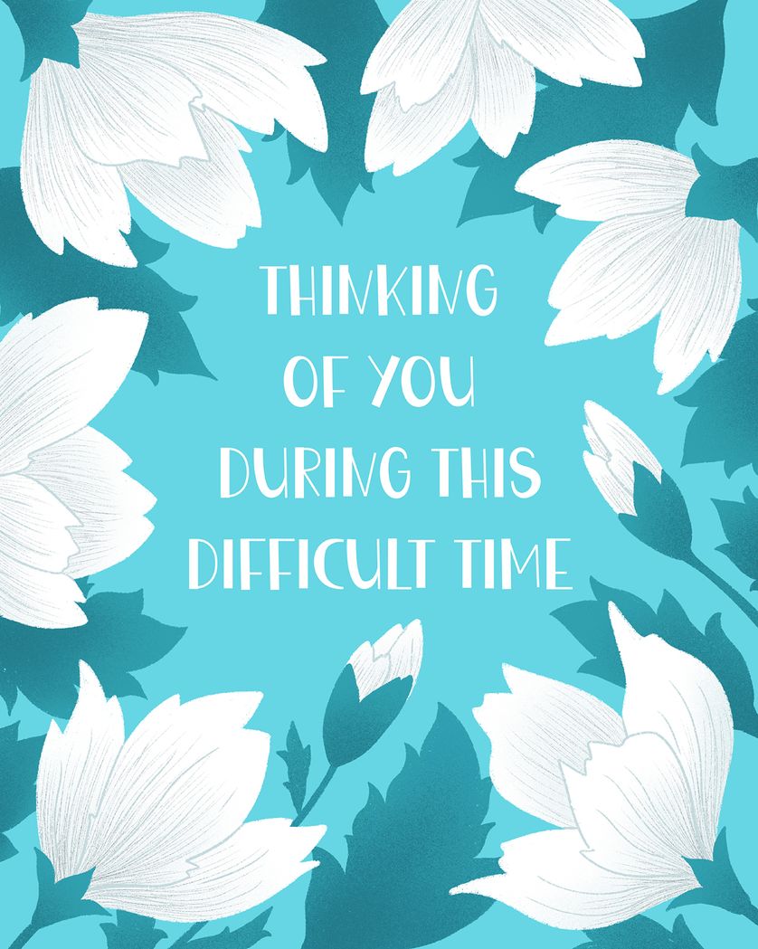 Card design "White blooms  - group sympathy ecard"