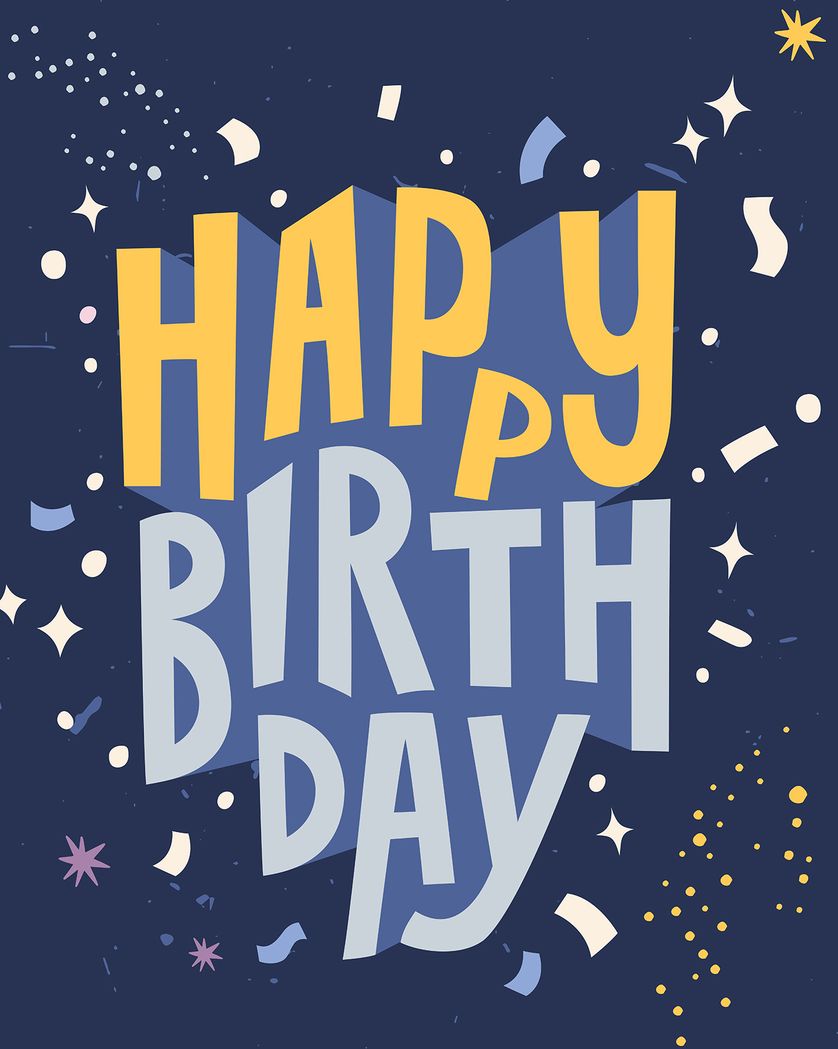 Card design "Funky 3D - group birthday ecard"