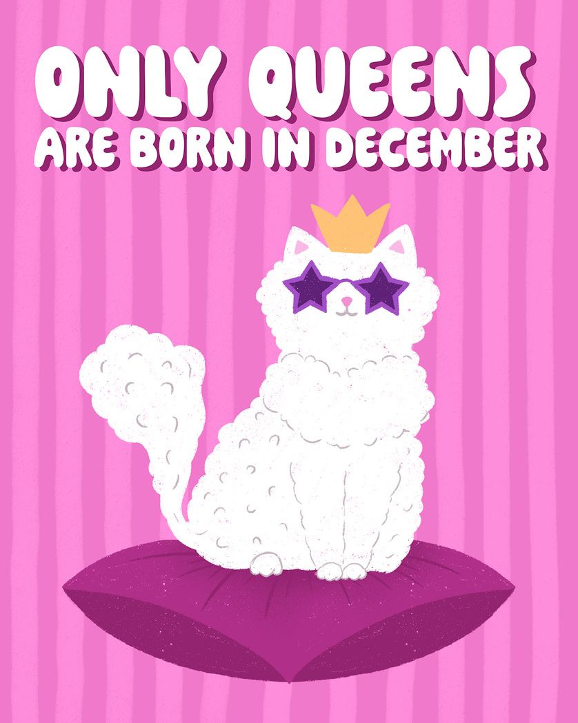 Card design "Queen Kitty - group birthday ecard"
