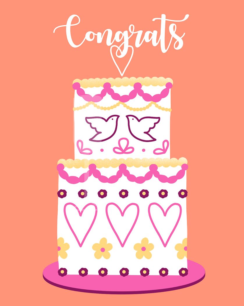 Card design "Wedding Cake - group ecard"