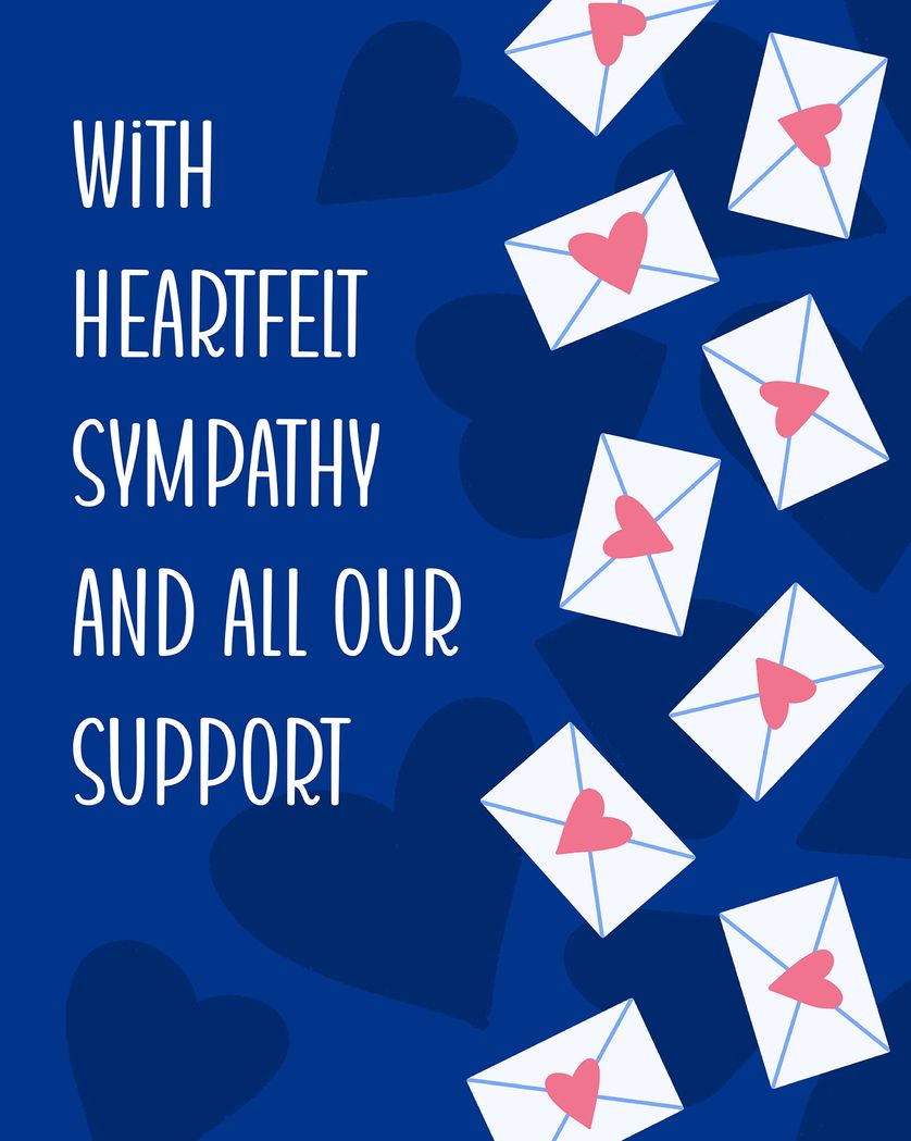 Card design "Envelope cascade - group sympathy ecard"
