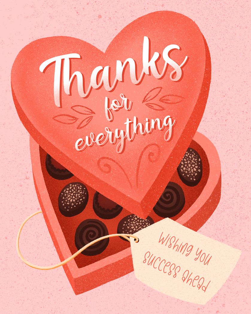 Card design "Box of chocs - group leaving ecard"