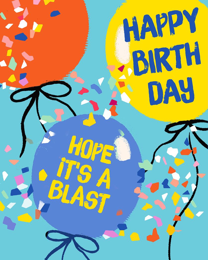 Card design "Birthday Balloons - group ecard"