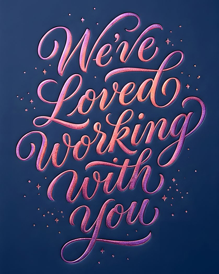 Card design "Shiny type - group leaving ecard"