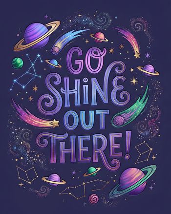 Use Out of this world - group leaving ecard