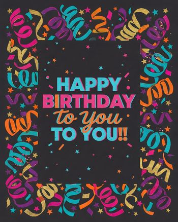 Use Riso Streamers - group birthday ecard