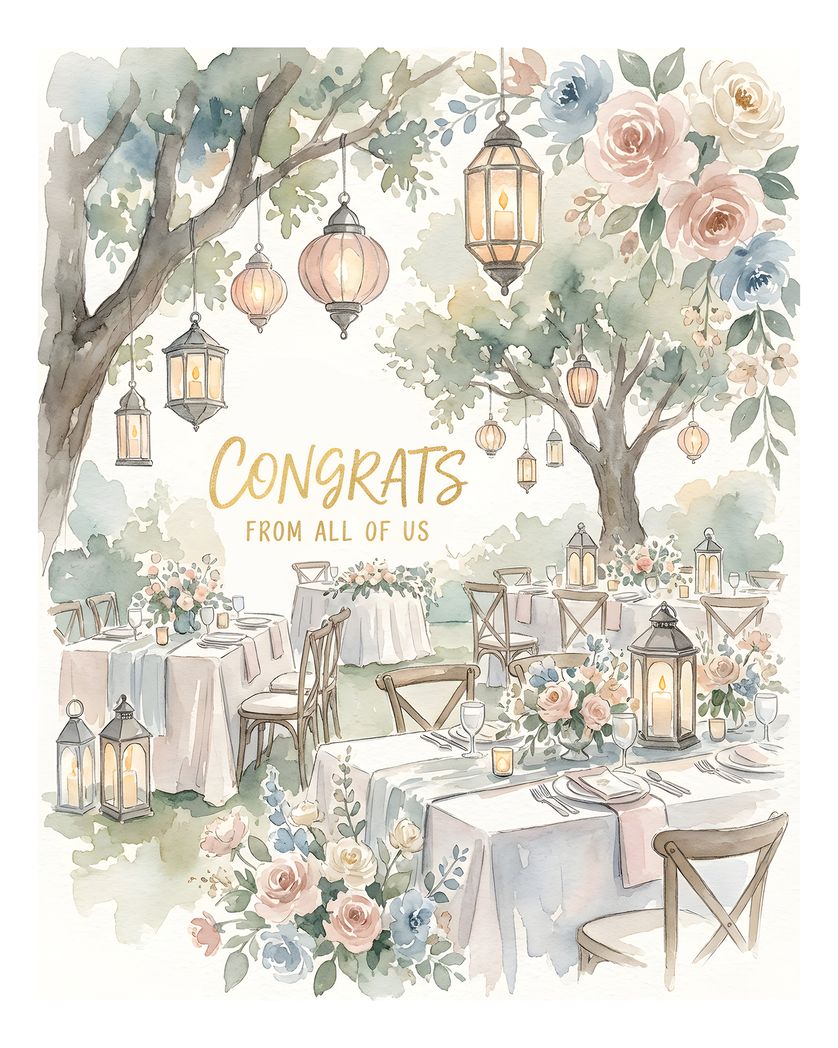 Card design "Wedding garden party - group ecard"