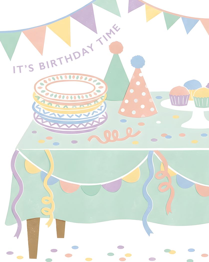Card design "Riso party - group birthday ecard"