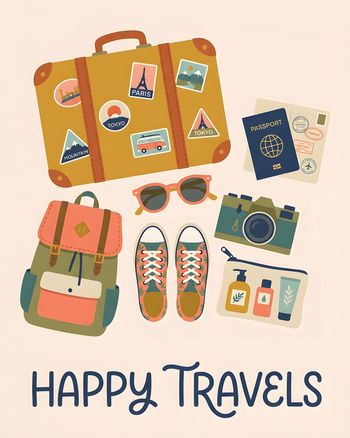 Use Suitcase of dreams - group leaving ecard