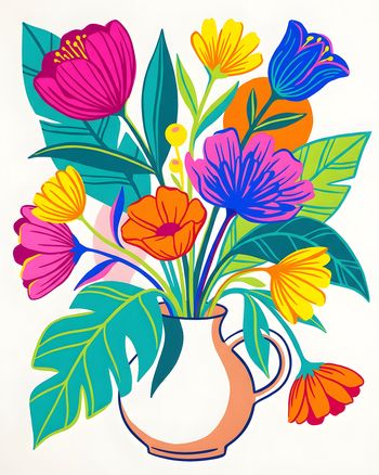 Use Floral print - group ecard