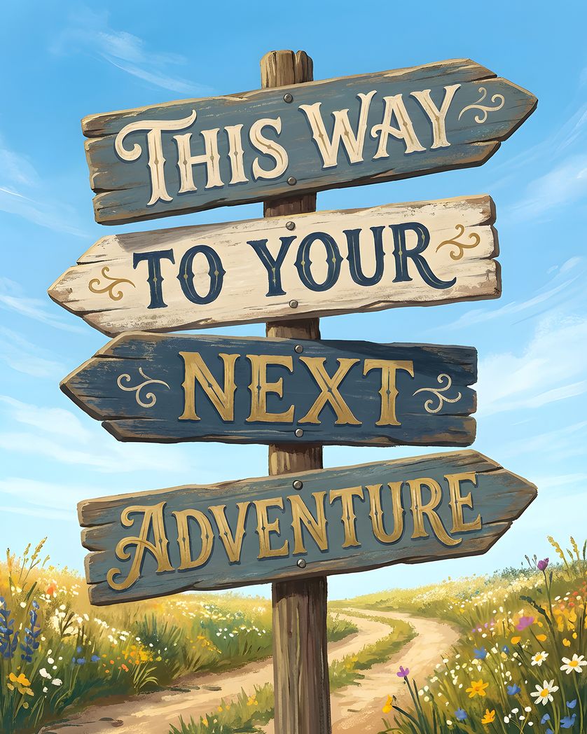 Card design "It's a sign - group leaving ecard"