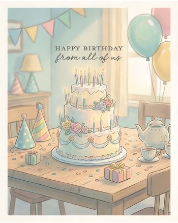 Use Cute party - group birthday ecard