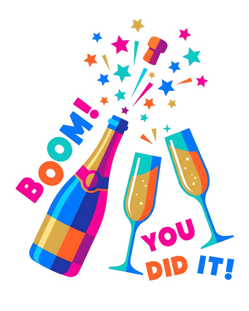 Card design "Bright celebration - group congrats ecard"