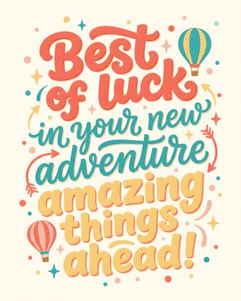 Use Up up and away - group leaving ecard