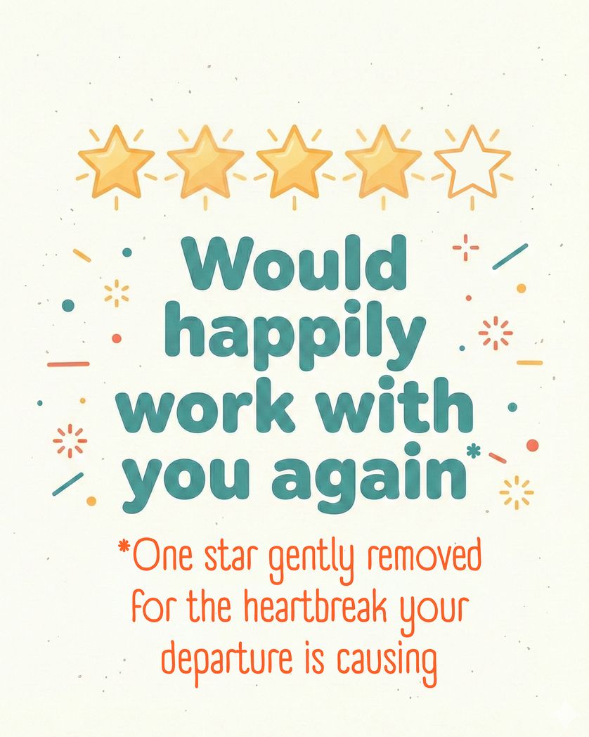 Card design "4 star review - group anniversary ecard"