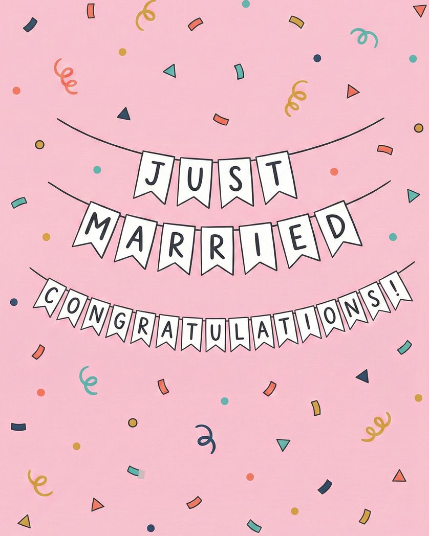 Card design "Wedding bunting - group wedding ecard"