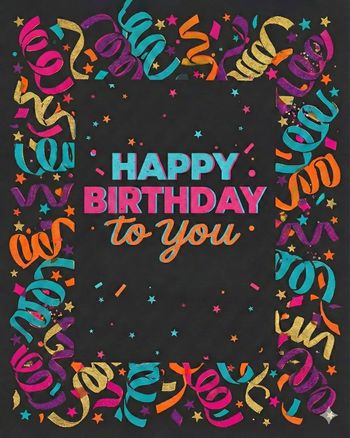 Use Riso Streamers - group birthday ecard