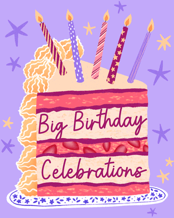 Use Big Cake - group Birthday ecard