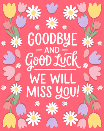 Use Tulips and daisies - group leaving ecard