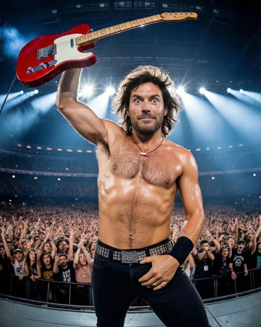 Card design "Rock God - group ecard"