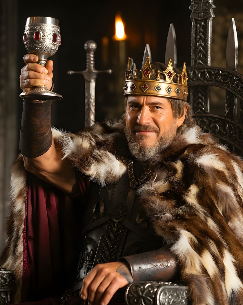 Card design "A toast to the King - group ecard"