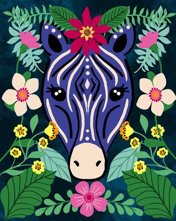 Use Tropical Zebra - group birthday ecard