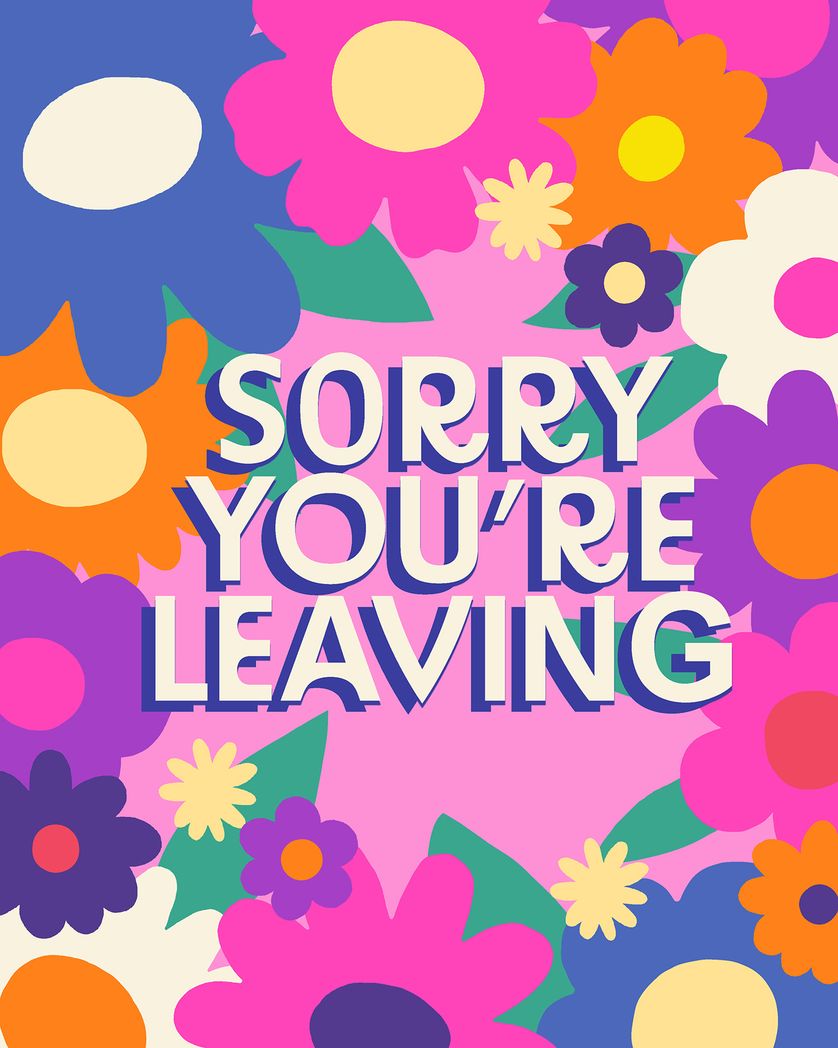 Card design "Floral Farewell - group leaving ecard"