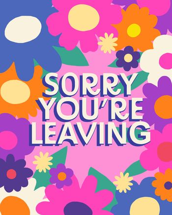 Use Floral Farewell - group leaving ecard