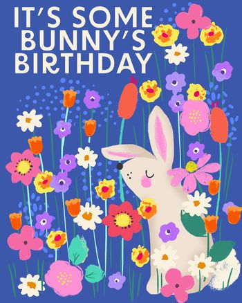 Use Bunny Birthday - group ecard