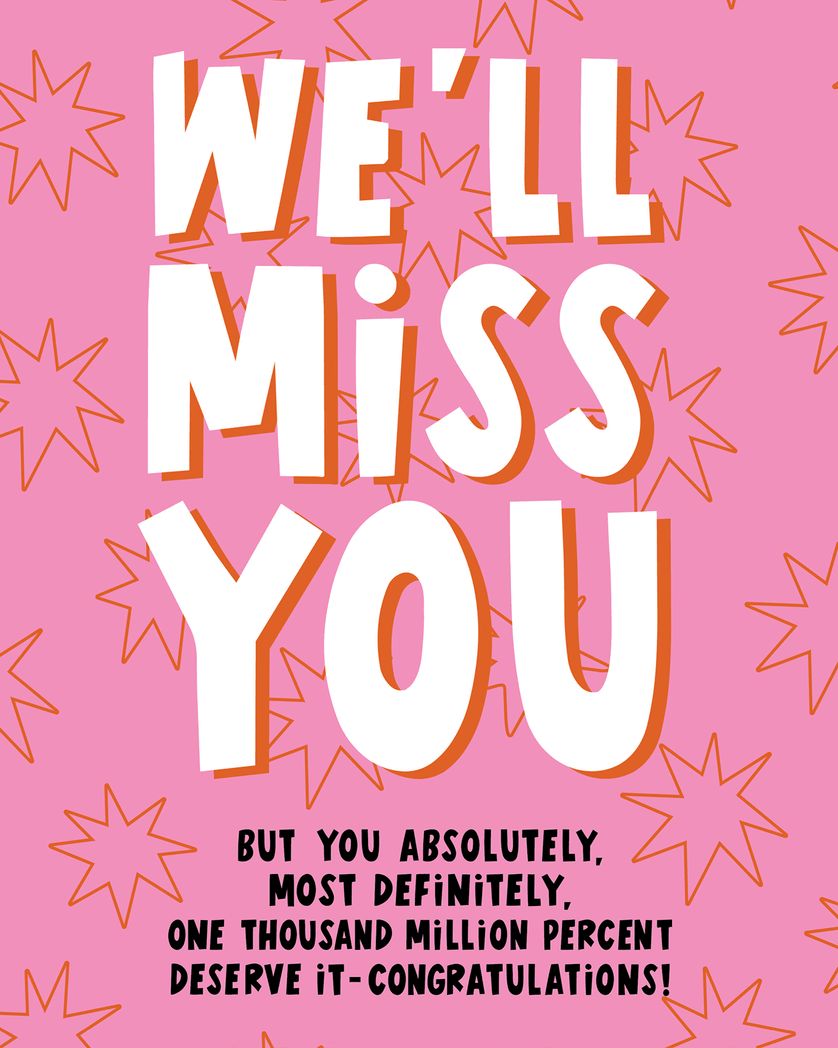 Card design "Well deserved - group leaving ecard"