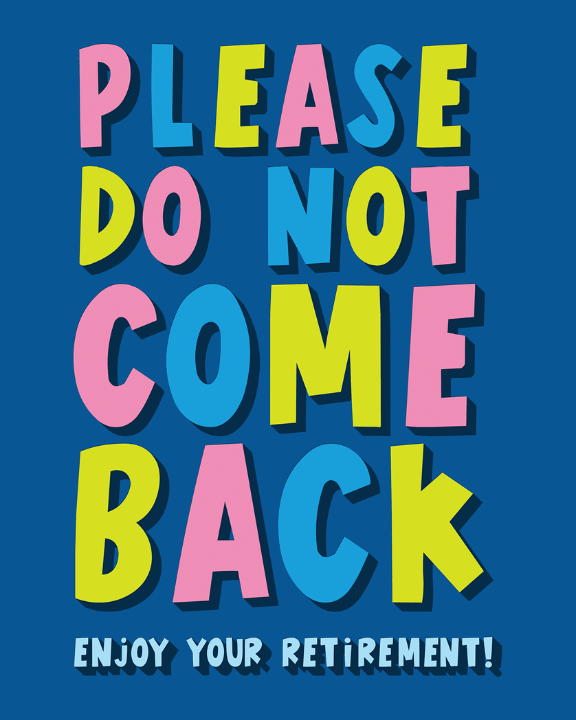 Card design "Retirement instructions - group ecard"