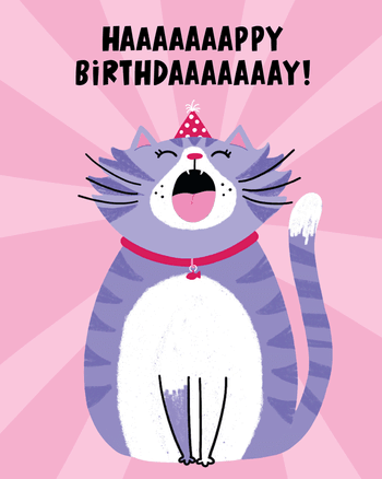 Use Shouty cat - group birthday ecard