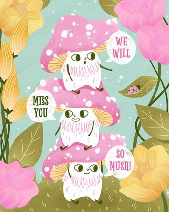 Use Mush love - group leaving ecard