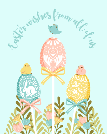Use Pretty chicks - group easter ecard
