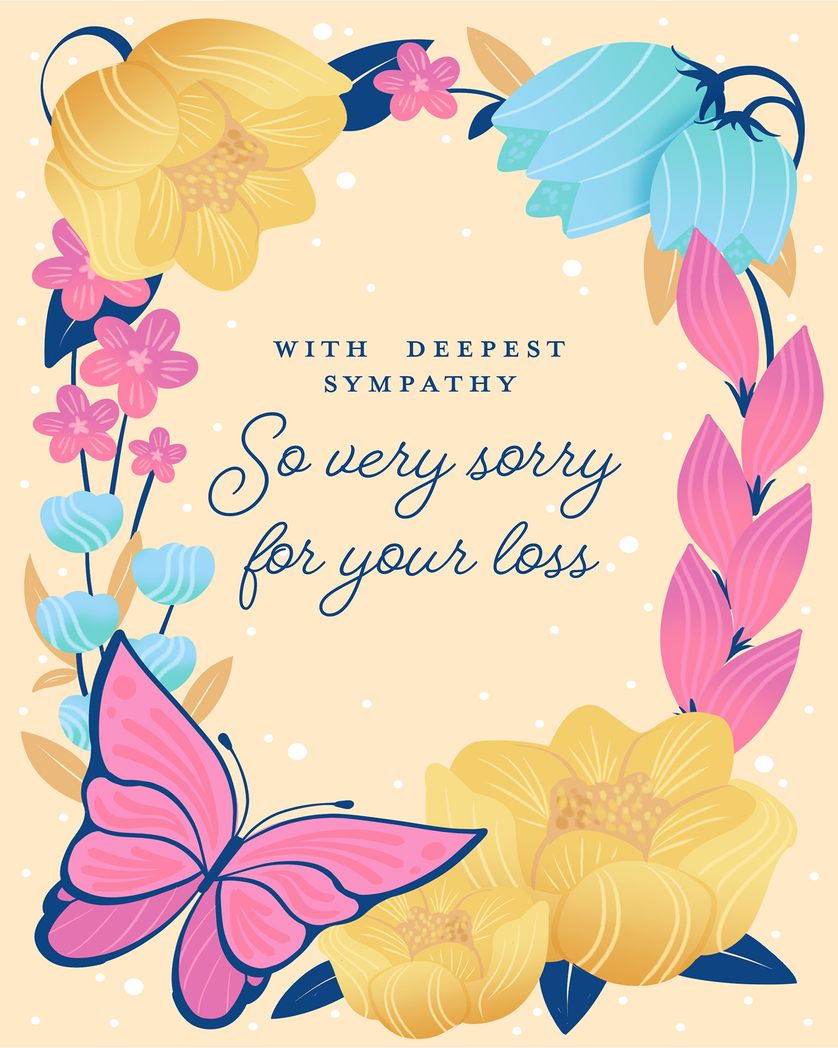 Card design "Butterfly wish - group sympathy ecard"