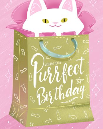 Use Kitty bag - group birthday ecard