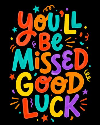 Use Bright marker - group leaving ecard