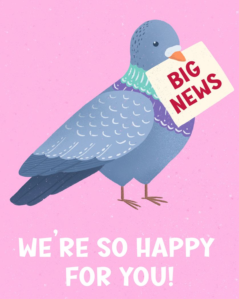 Card design "Pigeon Post - group ecard"
