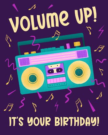 Use Boom Box - group Birthday ecard