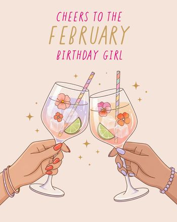 Use February cheers - group birthday ecard