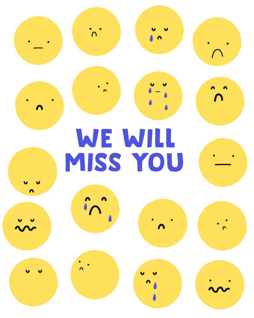 Card design "Big Feelings - group leaving ecard"