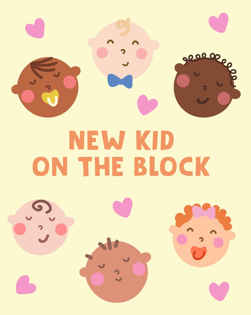 Card design "Baby time - group baby ecard"