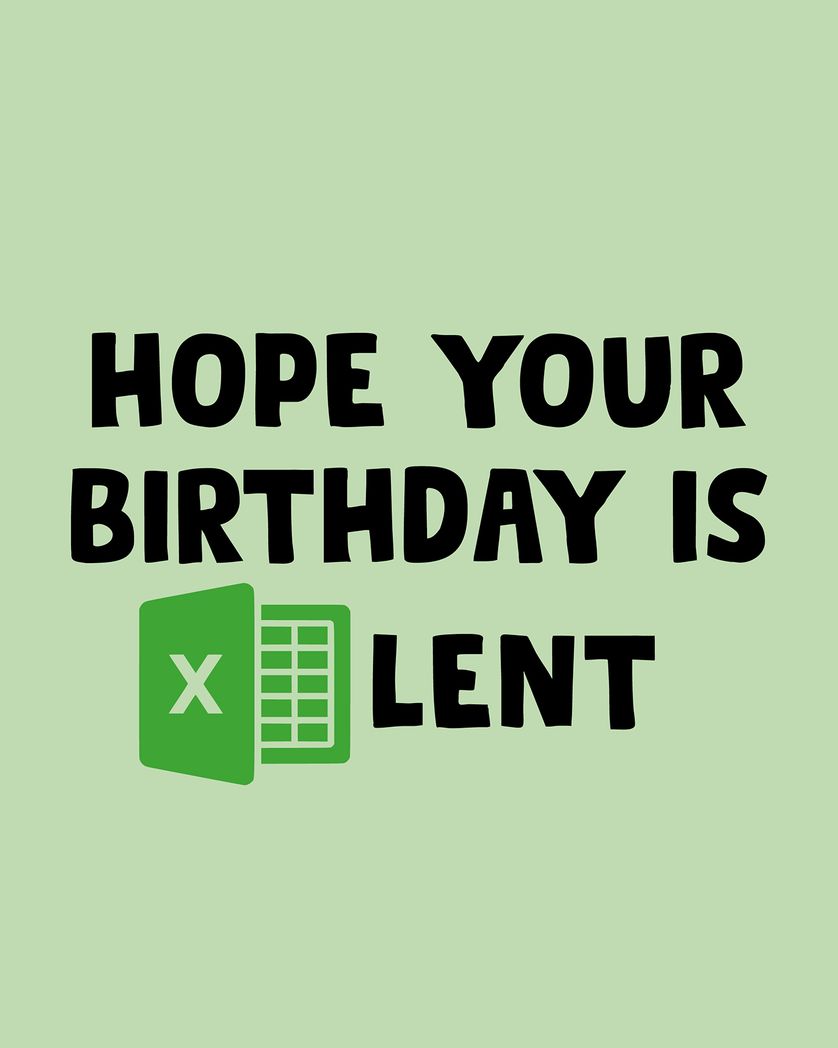 Card design "Excel-ent birthday - group ecard"