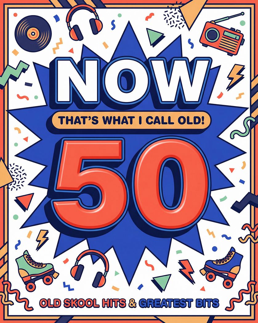 Card design "Now 50 - group birthday ecard"
