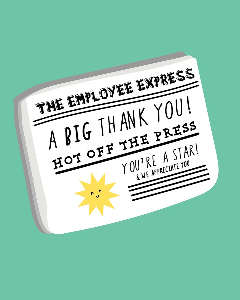 Card design "Extra Extra - group employee appreciation ecard"