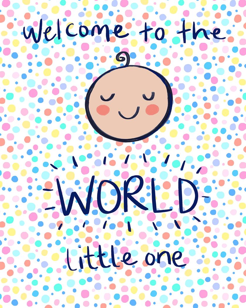 Card design "Dotty Doodle - group Baby ecard"